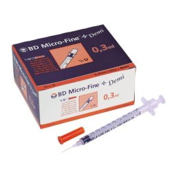 Spuiten BD MicroFine 0,3ml U-100 naald 30G 0,30x8mm  100st