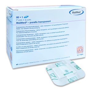 Porefix transparent folieverband met wondpad 7x6cm 50st