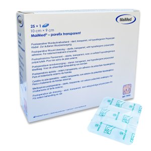 Porefix transparent folieverband met wondpad 10x9cm     25st