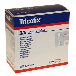 Tricofix tubulair verband D 5-6cm x 20m wit 100% katoen