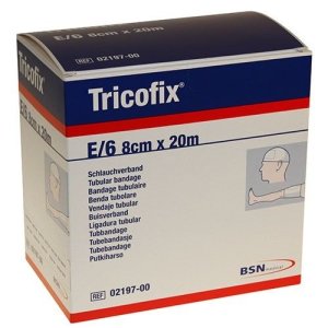 Tricofix tubulair verband E 6-8cm x 20m wit 100% katoen