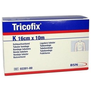 Tricofix tubulair verband K 16cm x 10m wit 100% katoen