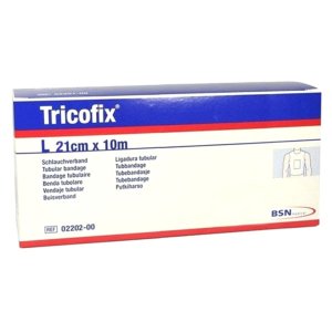 Tricofix tubulair verband L 21cm x 10m wit 100% katoen