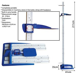 Meetlat draagbaar, demonteerbare stadiometer 20-207cm