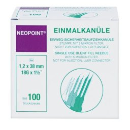 Naalden NEOPOINT blunt fill needle lilac 18G 1 1/2 met 5 µm filter