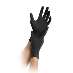 Handschoenen Maimed black LX latex poedervrij zwart per 100stuks (5,5gr)